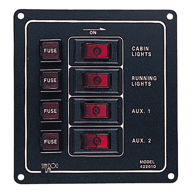 SeaDog Aluminum Switch Panel  Vertical  4 Switch 4220101