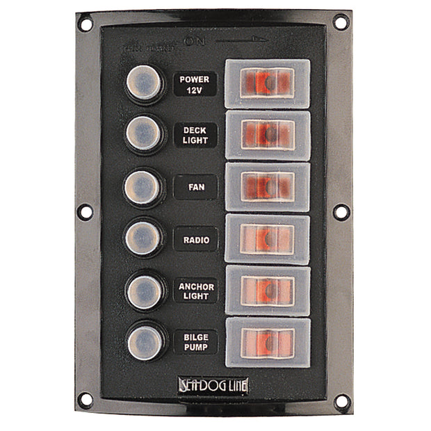 SeaDog Splash Guard Circuit Breaker Panel  6 Circuit 4248061