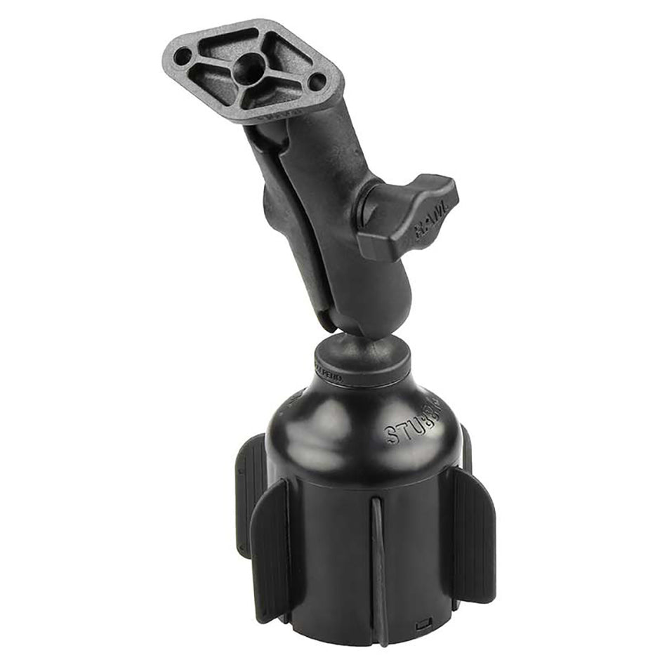 RAM Mount RAM Stubby Cup Holder Mount wDiamond Plate RAPB2994238U