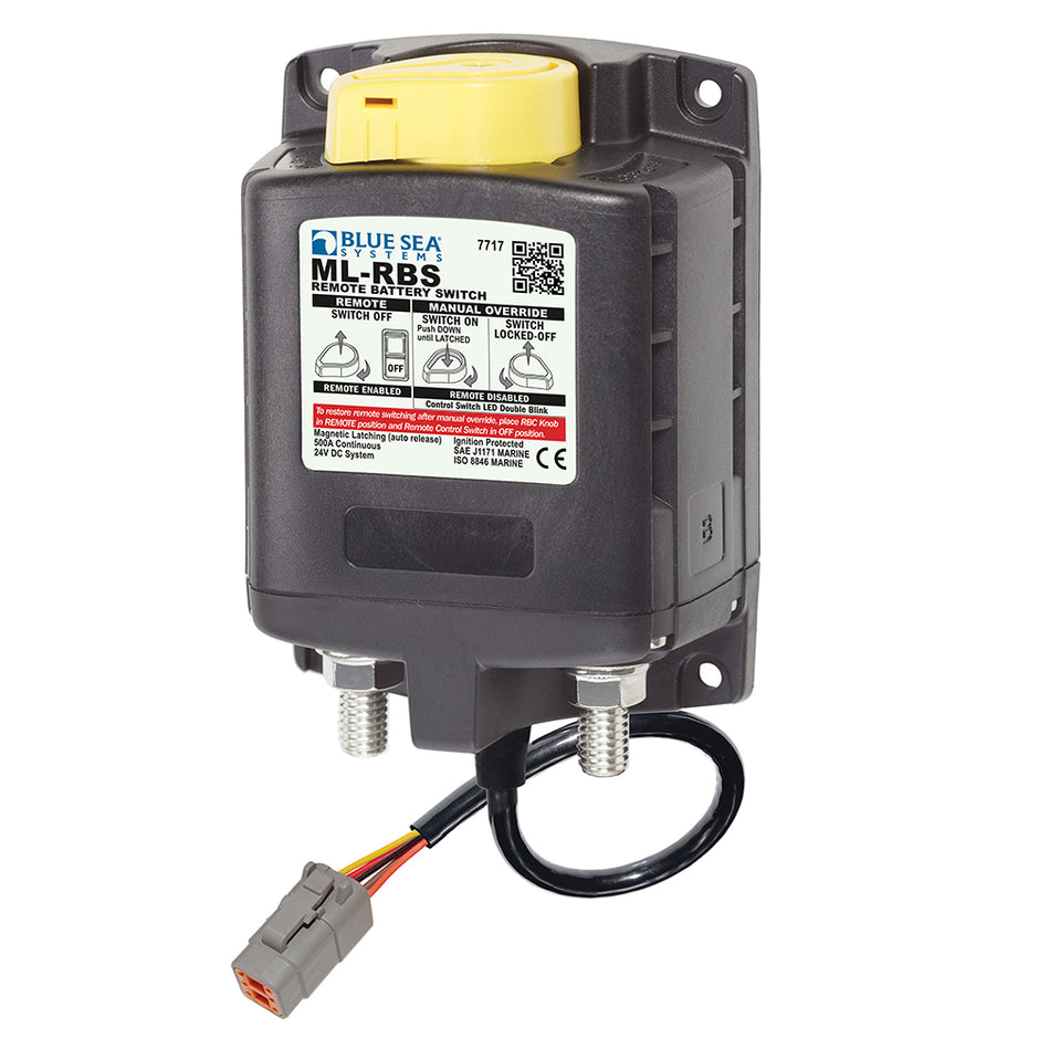 Blue Sea 7717100 MLRBS Remote Battery Switch with Manual Control Auto Release  Deutsch Connector  24V 7717100