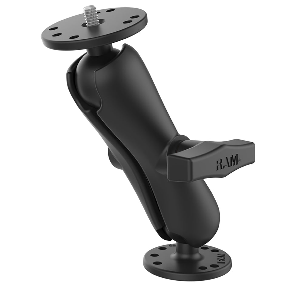 RAM Mount RAM Double Ball Mount w1420 Male Thread  Medium Arm RAM101AU