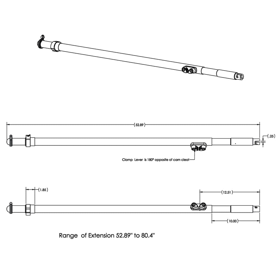 TACO TeleSun Carbon Fiber Shade Poles wCarry Bag T107005CF