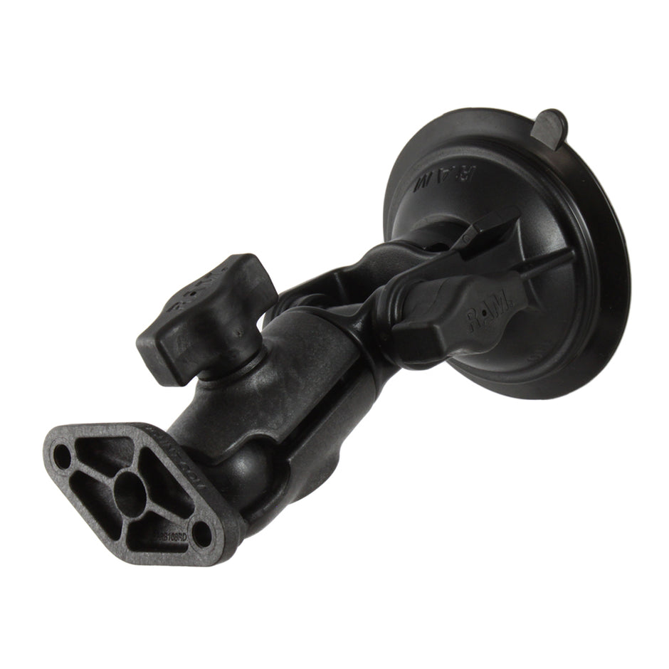 RAM Mount RAM TwistLock Composite Suction Cup Ratchet Mount wDiamond Plate RAPB104224U