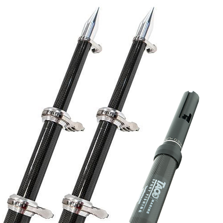 TACO 20 Carbon Fiber Twist  Lock Outrigger Poles fGS450 GS500  GS1000 Bases  Black OT4200CFHD