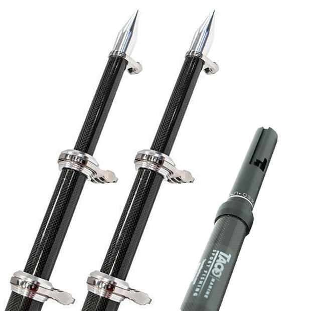 TACO 20 Carbon Fiber Twist  Lock Outrigger Poles fGS450 GS500  GS1000 Bases  Black OT4200CFHD