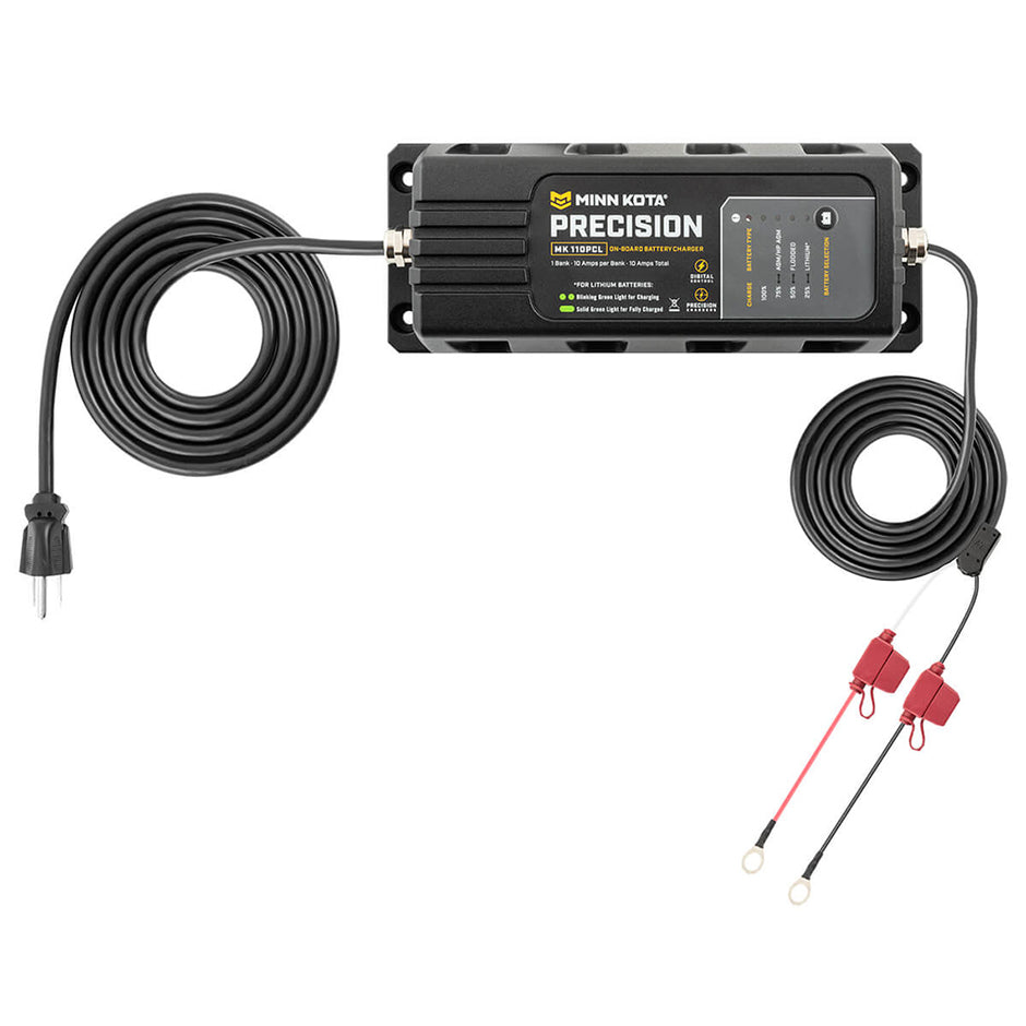 Minn Kota OnBoard Precision Charger MK110 PCL 1 Bank x 10 AMP LI Optimized Charger 1831101