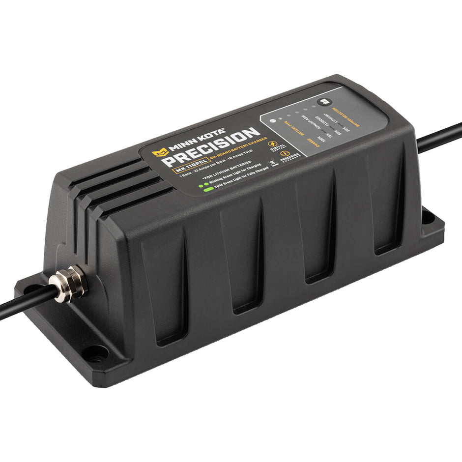 Minn Kota OnBoard Precision Charger MK110 PCL 1 Bank x 10 AMP LI Optimized Charger 1831101