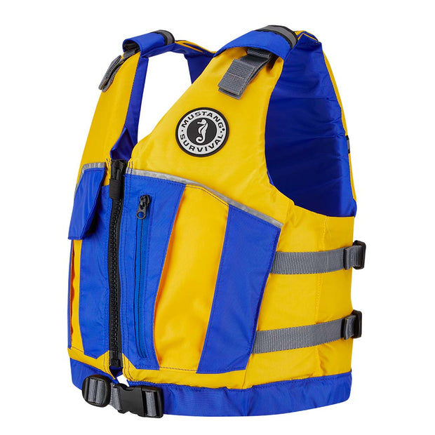 Mustang Youth Reflex Foam Vest  YellowRoyal Blue MV70302200216