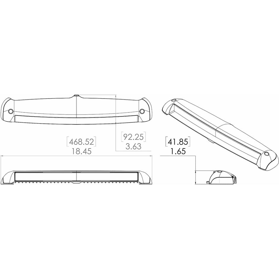Lumitec Razor Light Bar  Flood  White Housing wInverted Logo Flush Mount 101590