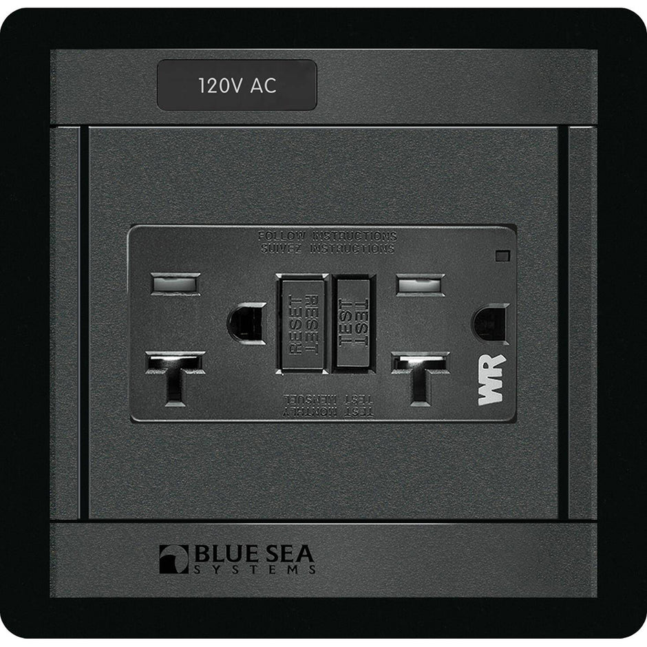 Blue Sea 1499  360 Panel  120V AC GFCI Dual Outlet 1499