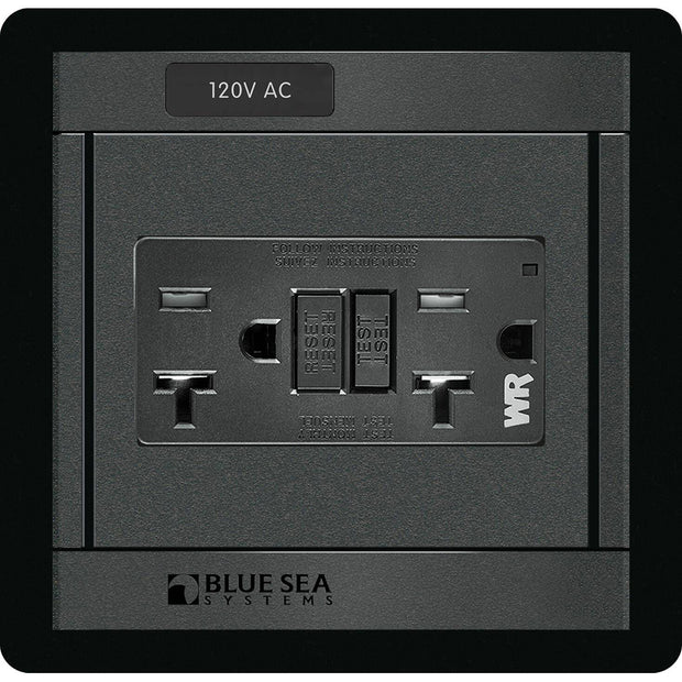 Blue Sea 1499  360 Panel  120V AC GFCI Dual Outlet 1499