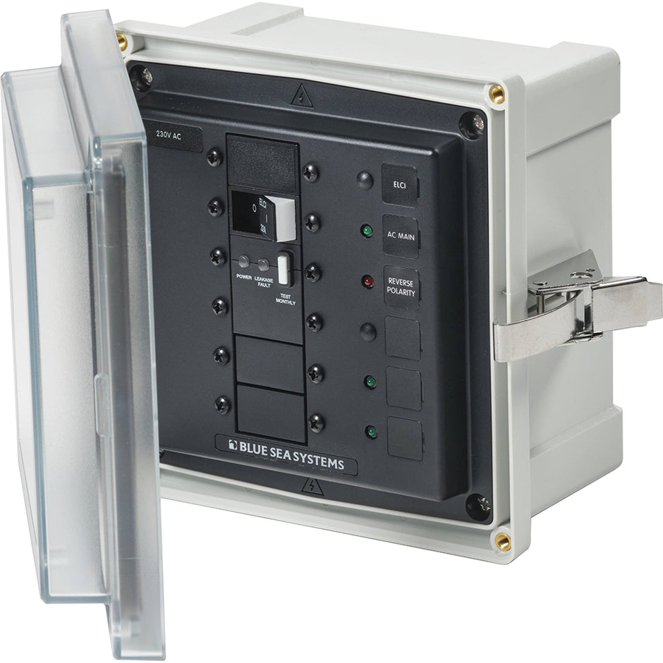 Blue Sea 3123  SMS Panel Enclosure wELCI 32A  3 Blanks  230V AC 3123