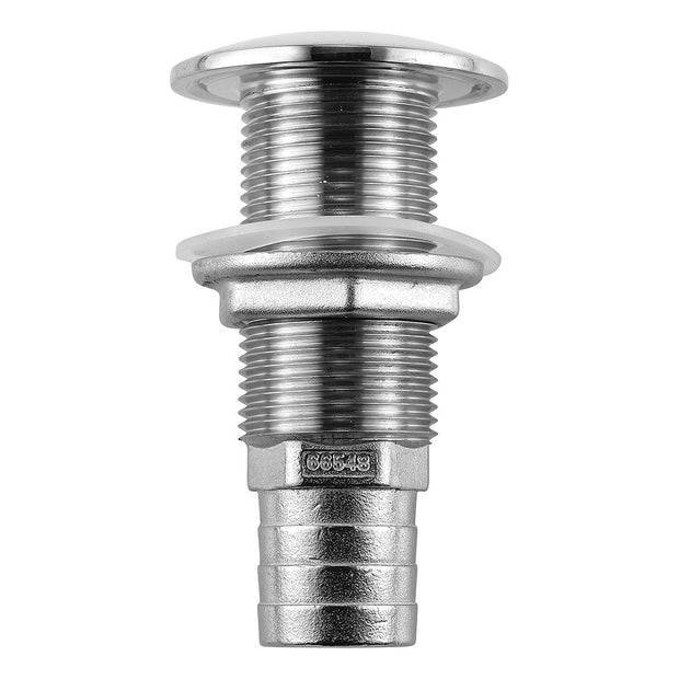 Attwood Stainless Steel ThruHull Standard Straight Barbed  1 Inner Diameter 665483