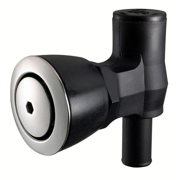 Attwood 90 PTrap Fuel Tank Vent  Flush Mount  Black wStainless Steel Vent Head 16746