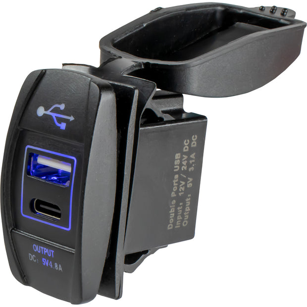 SeaDog USB  USBC Rocker Switch Style Power Socket 4265211